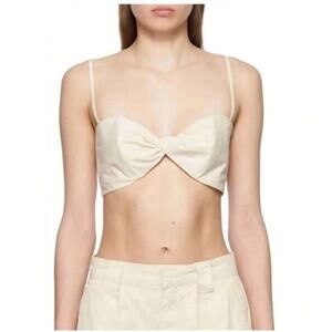 New ~  FRAME ~ Cotton Twist Front Tie-Back Brami Top Size XS VACAY